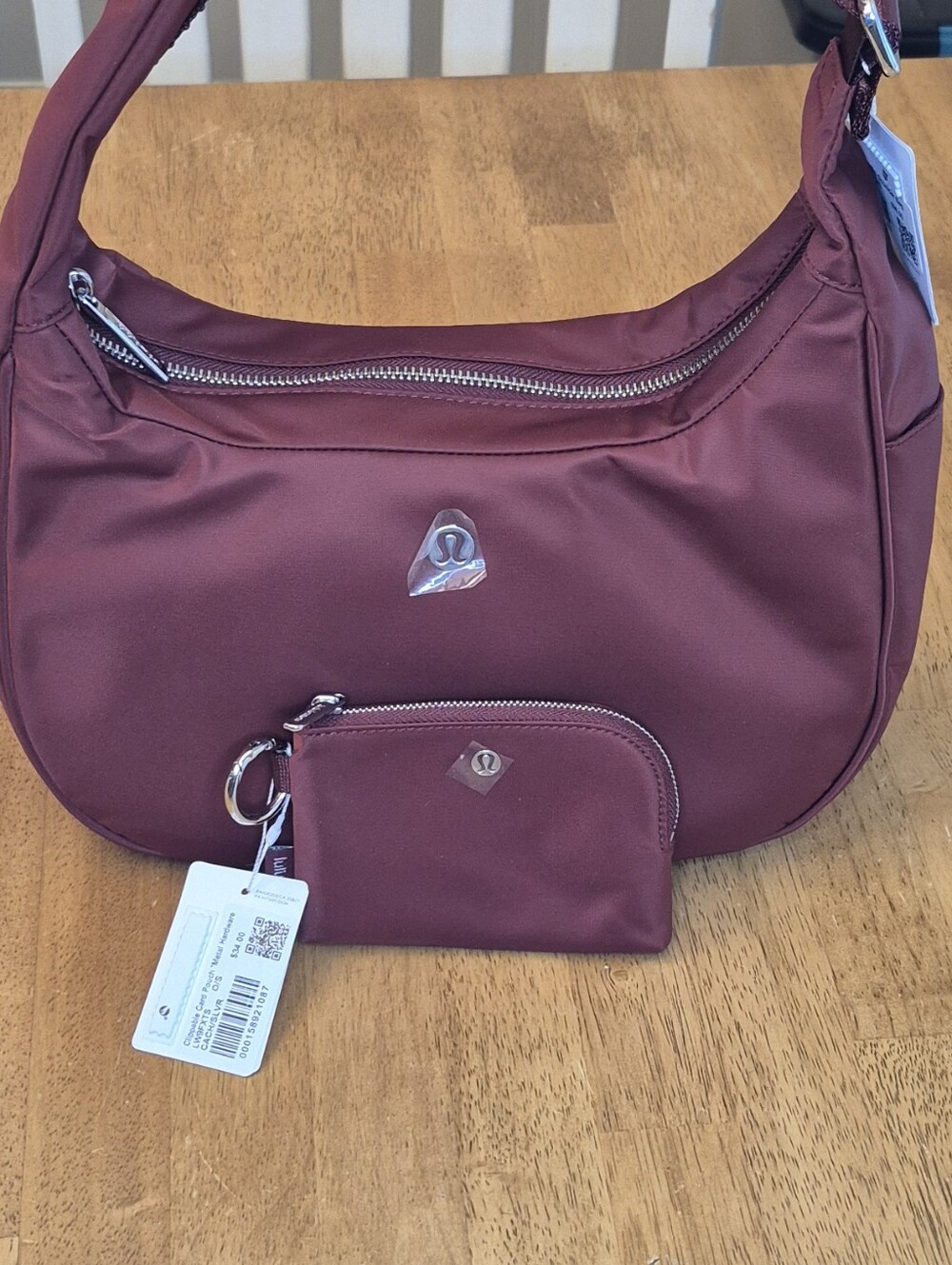 Lululemon SET CityEssentials 4L Shoulder Bag & Card Pouch Wallet Cranberry Charm - Picture 2 of 9